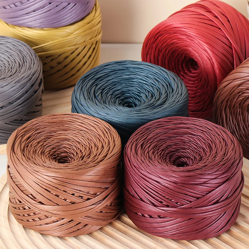 Premium Nappa Matte Faux Leather Yarn - 200g Roll for DIY Knitting, Crocheting, and Crafting