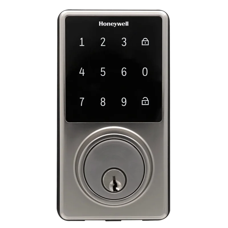 

Honeywell Door Locks, Electronic Deadbolt with Touchscreen in Satin Nickel