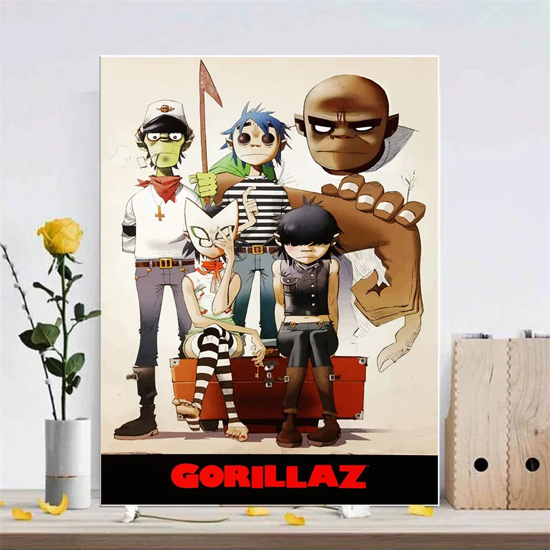 Gorillaz Hip-Hop Band Artistic Canvas Wall Art