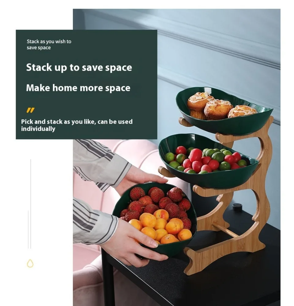 Three Layer Table Plates Dinnerware Snack Candy Cake Stand Salad Bowl