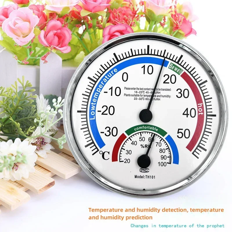 

Mini Round Pointer Temperature Meter Thermometer Hygrometer Thermo Analogue Humidity Room Climate Control Inside