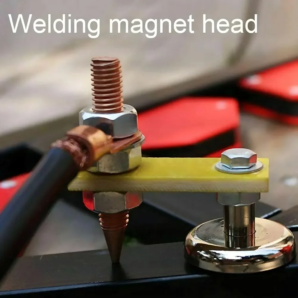 Welding Magnet Head Magnetic Welding Ground Clamp Tools Strong Magnetism Large Suction Copper Tail Welding Stability Clamps