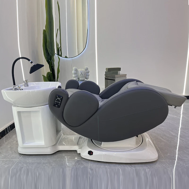 Intelligence Bed Shampoo Chairs Electric Multifunctional Shampoo Chairs Massage Silla Peluqueria Beauty Saloon Furniture QF50SC