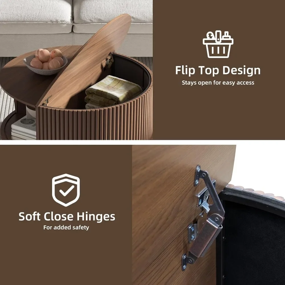 31.5 Round Fluted Coffee Table 6