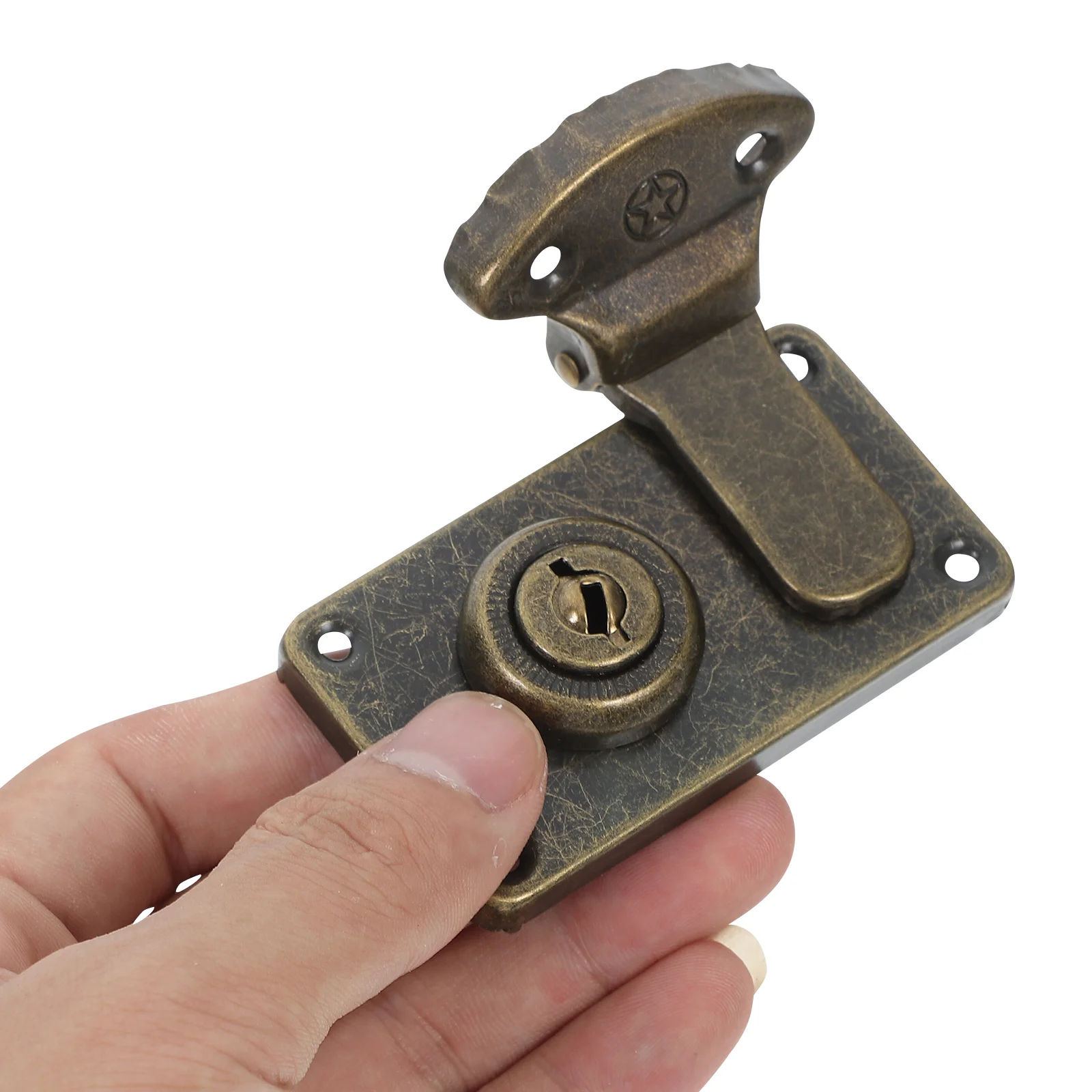 Suitcase Lock Vintage Latch Hasp Padlock Latches for Wood Boxes 2 Pcs