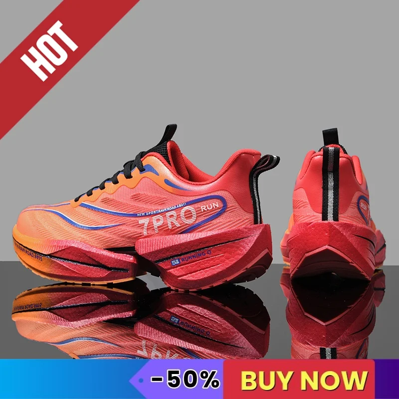 Running Shoes Men Sneakers Women Sneakers NEW Sports Running Shoes Men Marathon Breathable Comfortable Women Athletic Training Outdoor Sneakers Air Cushion Carbon Plate