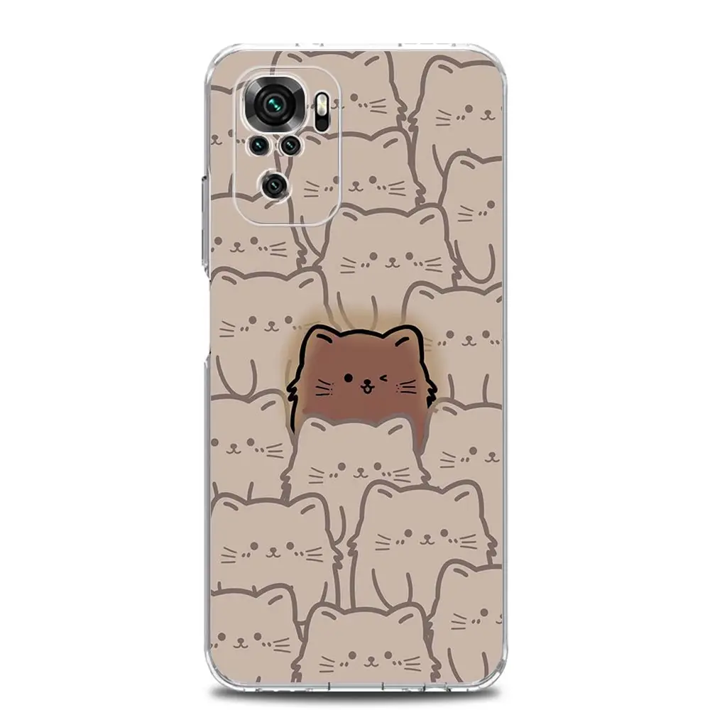Clear Soft Phone Case with Cute Cartoon Black Cat Design