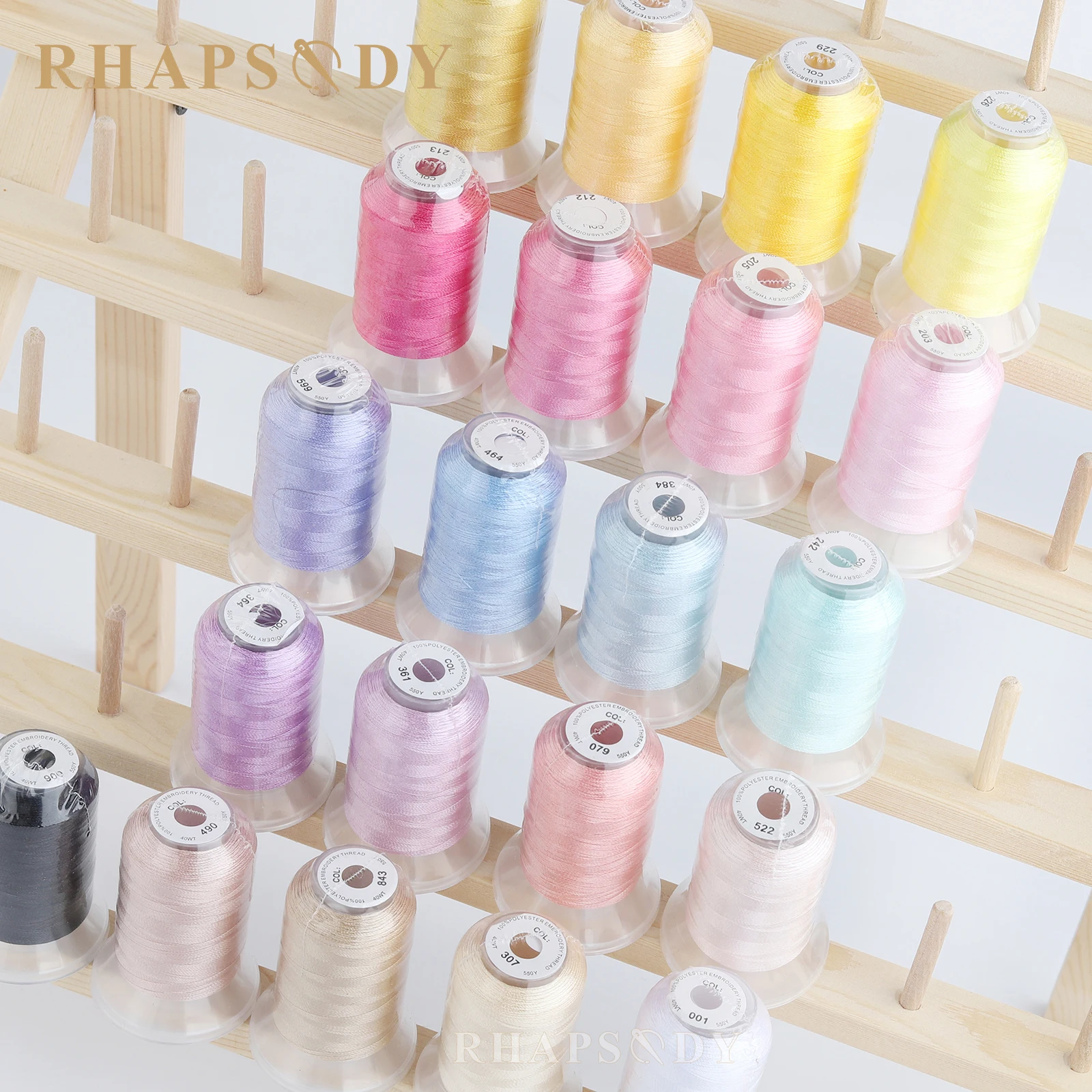 Description Picture 6 of item40WT 120D/2 500 Meters 60 Different Bro*ther Colors Premium Quality Polyester Machine Embroidery Sew Thread Mini Cone Home Hobby