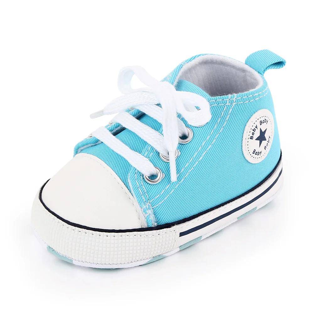 Spring Collection Baby Shoes: Classic Canvas Sneakers with Soft Sole for Newborns and Toddlers