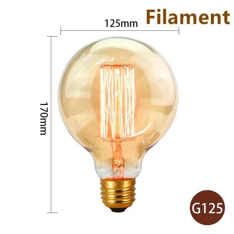 ตัวเลือกสินค้า หลอดไฟ Edison ไส้ 40W E27 ตกแต่งบ้านสไตล์วินเทจ