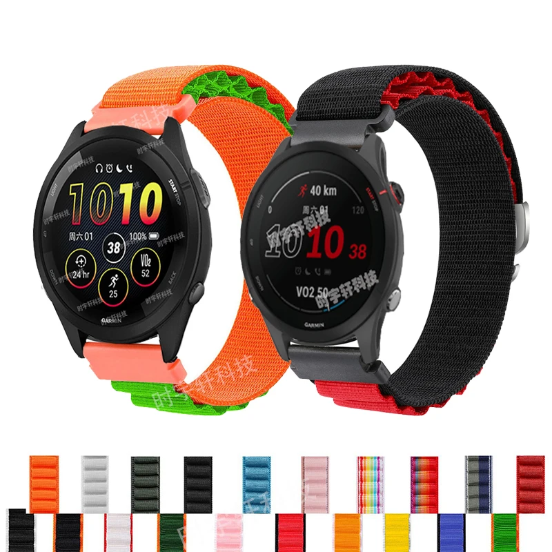 

For Garmin Forerunner 255 265 55 245M Watch Band Strap 22mm 20mm Nylon Loop Bracelet For Garmin Venu Sq/2 Plus/Vivoactive 3 4