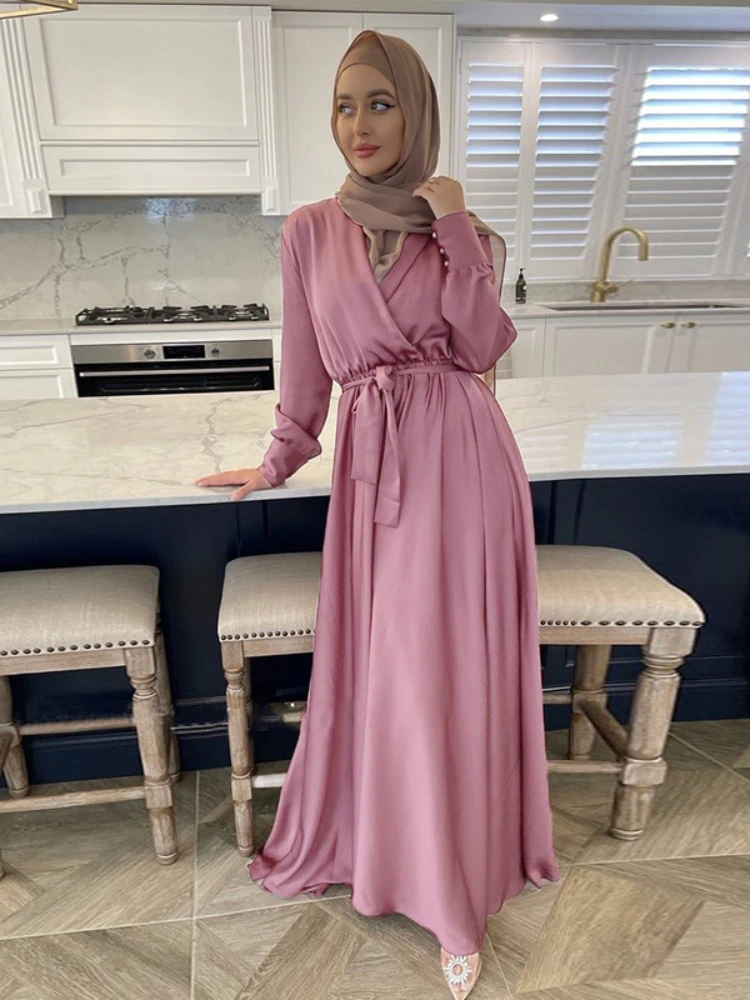 Bluelucon Abaya Musulmano Donna Islamica Medio Oriente Dubai Turchia Maxi Abaya Set Lungo Elegante Turco Musulmano Vestito Lungo Set Lunghezza Con Hijab 0620b Nero S 119873840