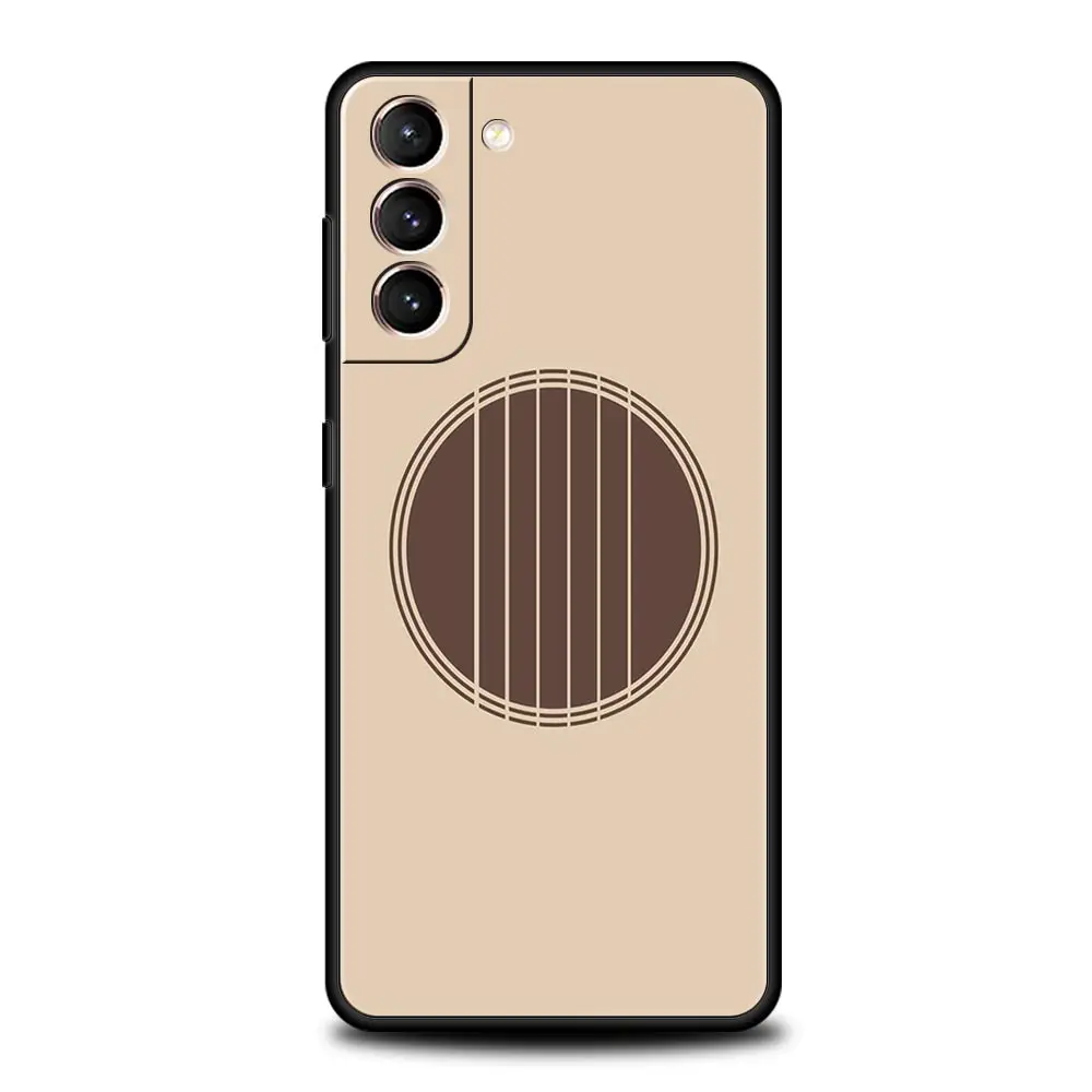 Black Music Instrument Design Phone Case - Guitar & Piano Theme
