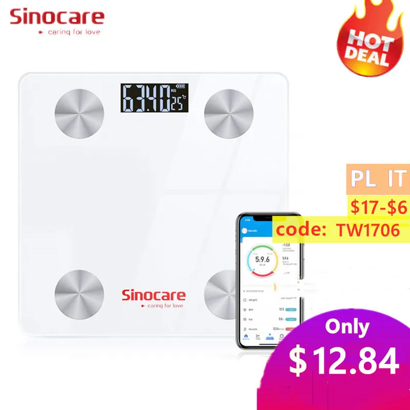 Sinocare Smart Samenstelling Schaal Weegschaal Test 12 Body Datum Massa Bmi Gezondheid Weegschaal Led Display Bluetooth|Schaal| AliExpress