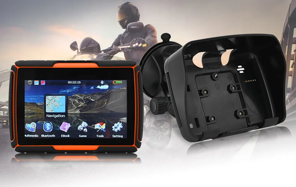 2025 오토바이 GPS 네비게이션 IPX7 방수 FM-AVIN-블루투스 GPS 네비게이터 트래커 불릿 8GB FM 무료 igo 지도