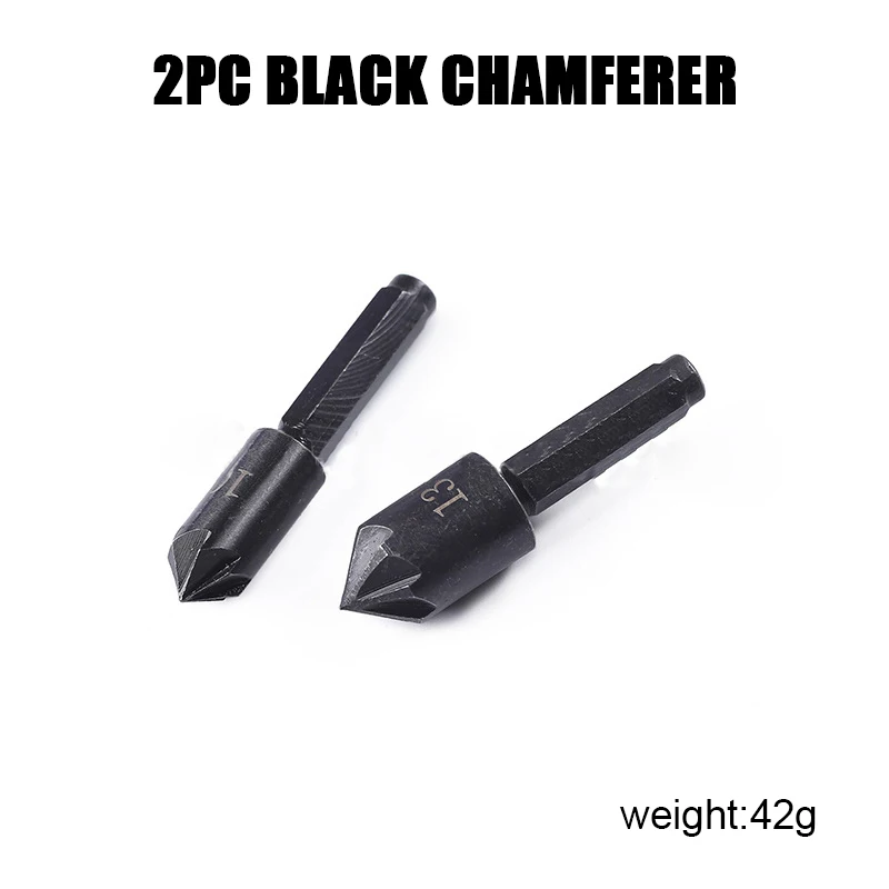 

2pcs 10/13mm Chamfering Drill 7 Flute Countersink Drill Bit ex Shank Carbon Steel Wood Metal Hole Cutter Drill