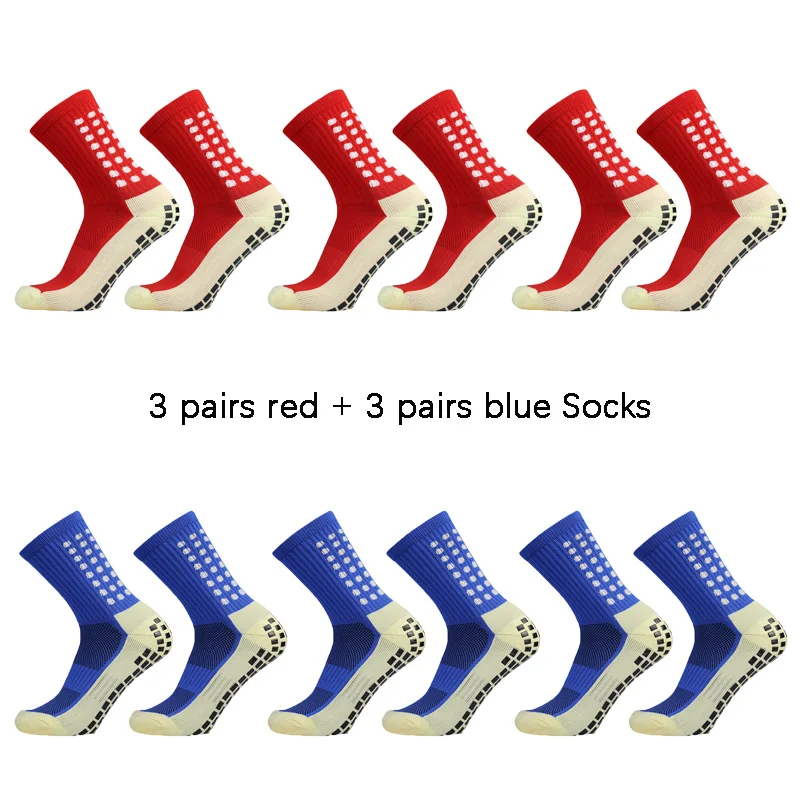 6 pairs Anti-skid Sports Socks with Adhesive Points Football Socks