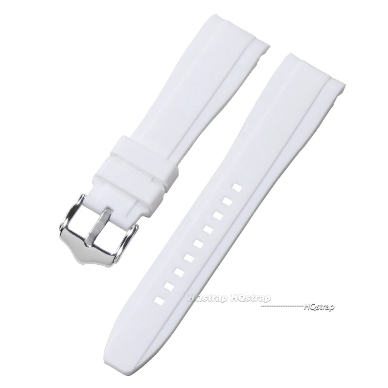 Curved End Silicone Diving Watch Band - Premium Rubber Strap for Water Sports (20mm/22mm)