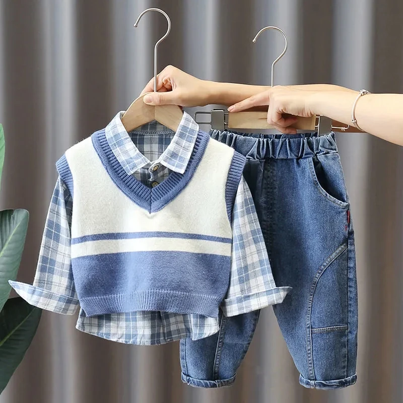 Baby 3-Piece Vest, Shirt & Jeans Set 2