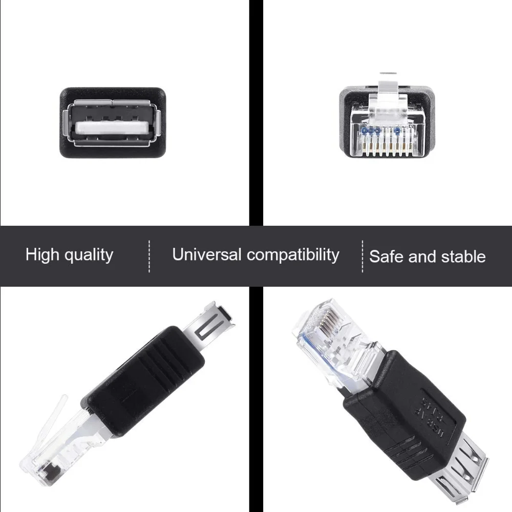 Ethernet para Usb Rj45 Adaptador Macho para Usb Conversor Fêmea Conector de Rede para Laptops e Computadores 10mb 100mbs Pcs - Imagem 4