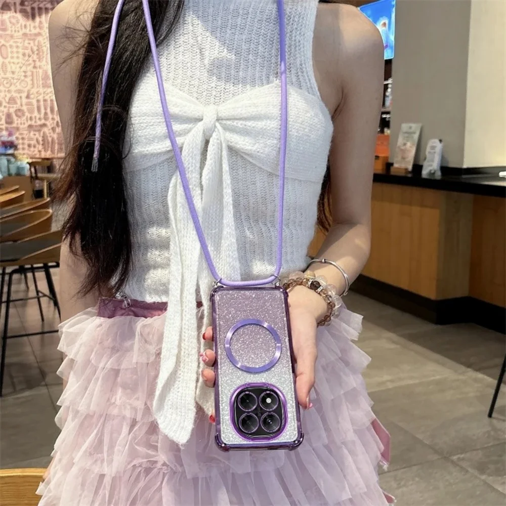 Clear Magnetic Crossbody Lanyard Necklace Phone Case Cover