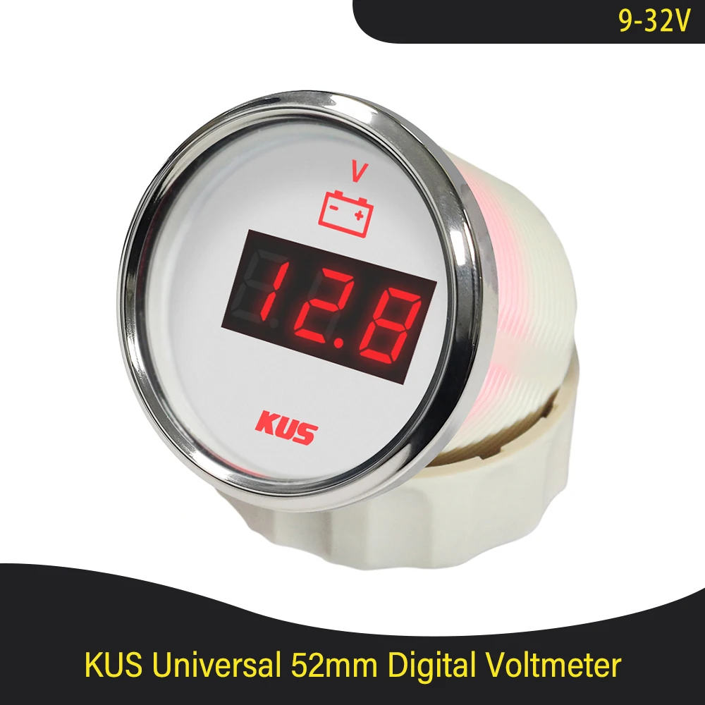 KUS 2" Marine Battery Voltage Gauge 12V/24V for Boat Car Truck RV