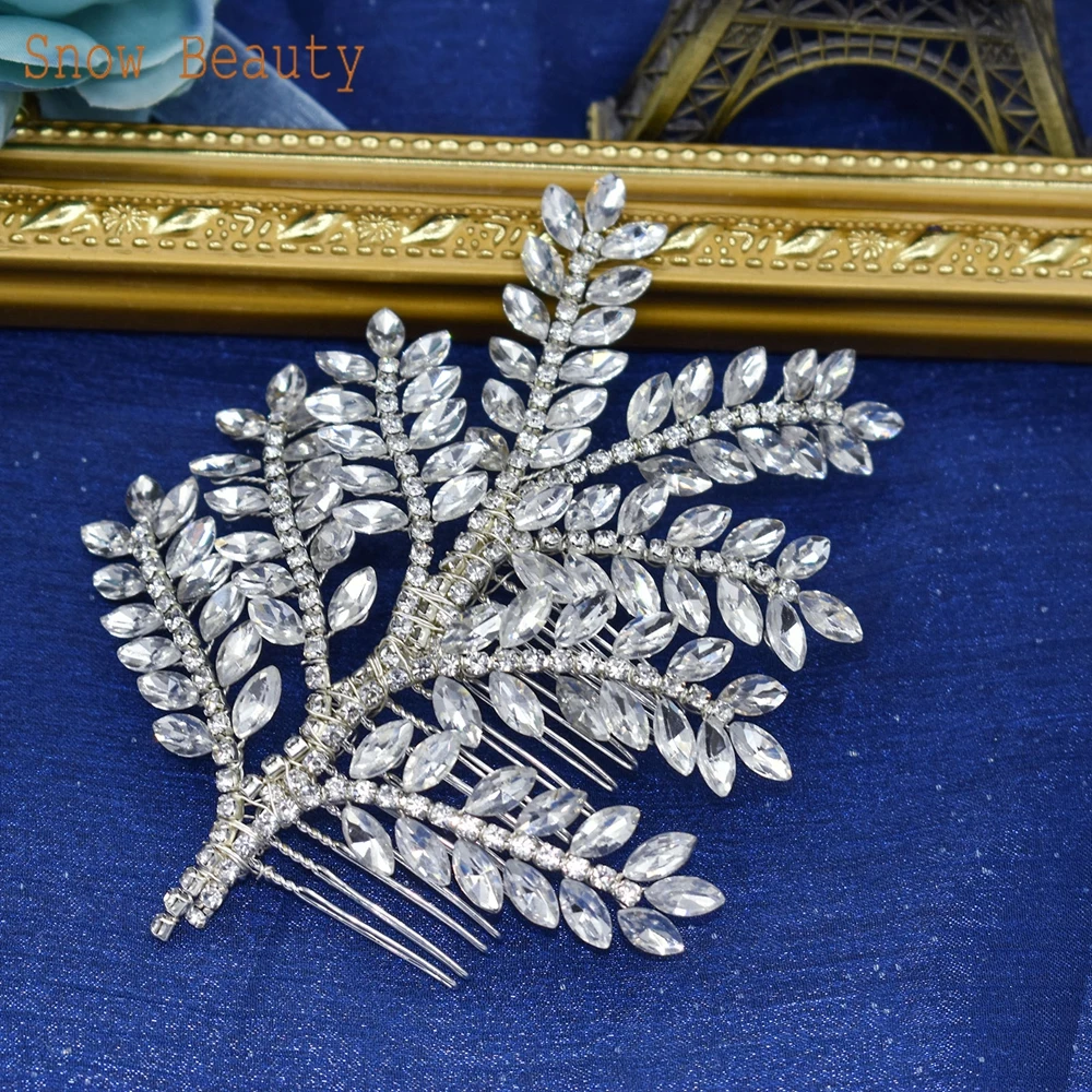 DZ020 Elegant Wedding Hair Combs for Bride Bridal Hair Clips Headpieces Jewelry Crystal Wedding Accessories Shiny Ornament