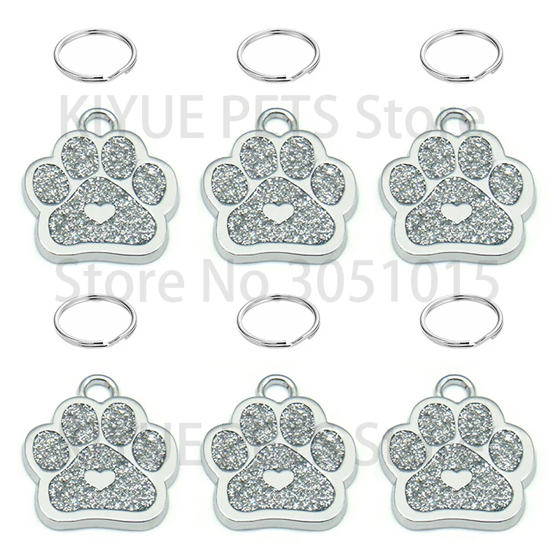 Targhetta In Acciaio Con Diamantini Targhette Personalizzate Per Cani O Gatti, In Acciaio Inox Con Glitter E Incisione - Ideali Per Collari, Con Nome E Telefono Collare Gatto