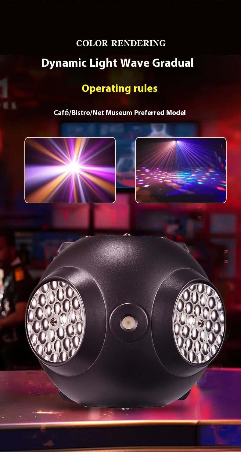 Description Picture 6 of itemNew Mini Party Lights 36W  Colorful LED Disco Ball Beam Laser Moving Head Light Remote Control DMX512 For Dj Bar Nightclu Show