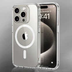 Luxury Magnetic Transparent Wireless Charging Case - Premium Back Cover for iPhone 13