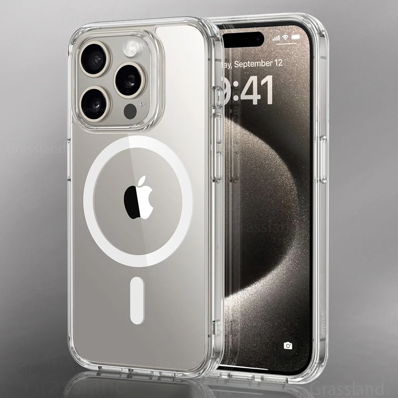 Luxury Magnetic Wireless Charge For Magsafe Case for iPhone 16 15 14 13 12 11 Pro XR XS Max 7 8 Plus Back Cover Transparent Case 1 Luxury Magnetic Wireless Charge For Magsafe Case for iPhone 16 15 14 13 12 11 Pro XR XS Max 7 8 Plus Back Cover Transparent Case 1