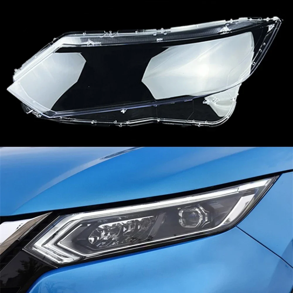 ForNissanQashqaiHeadlampCaseCarHeadlightCoverGlassLampCaps