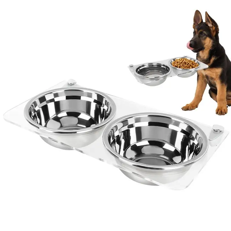 

Raised Cat Food And Water Bowls Stainless Steel Bowls For Cats And Dogs Elevated Hang Puppy Food And Water Bowls For Small To