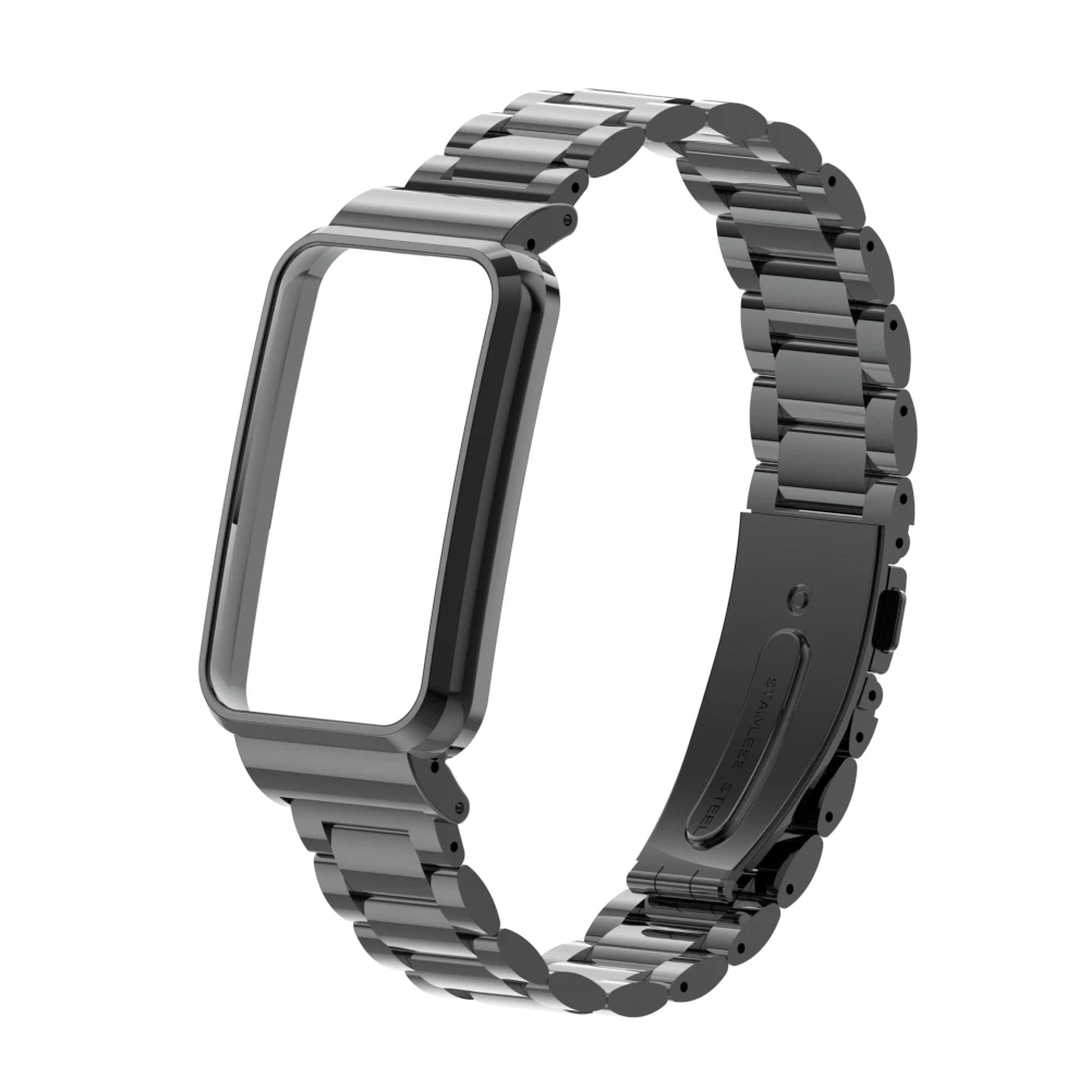 For Xiaomi Mi Band 7 Stainless Steel Hollow-out Bracelet Smart Watch Band  Replacement Wrist Strap - Black Wholesale