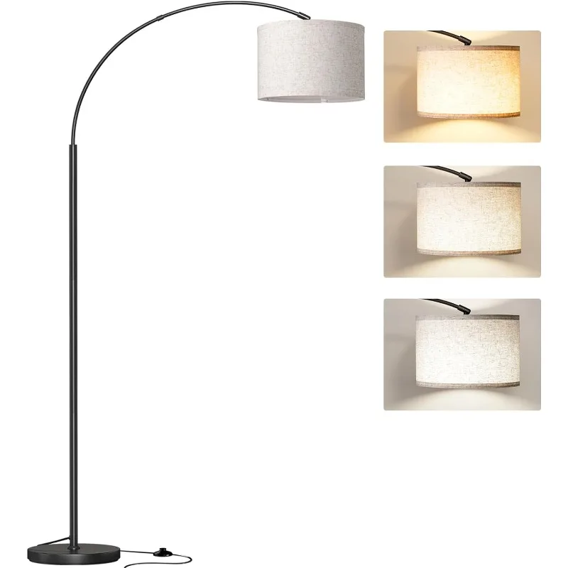 Arc Floor Lamp with 3 Color Temperature,Modern Floor Lamp with 9w A19 LED Bulb,75″Height Tall Lamp