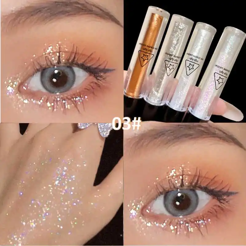 1Pc Diamond Liquid Glitter Eyeliner Eyeshadow Shiny Metallic Eyeliner Pen Shimmer Waterproof Beauty Party Eyes Make Up Cosmetics