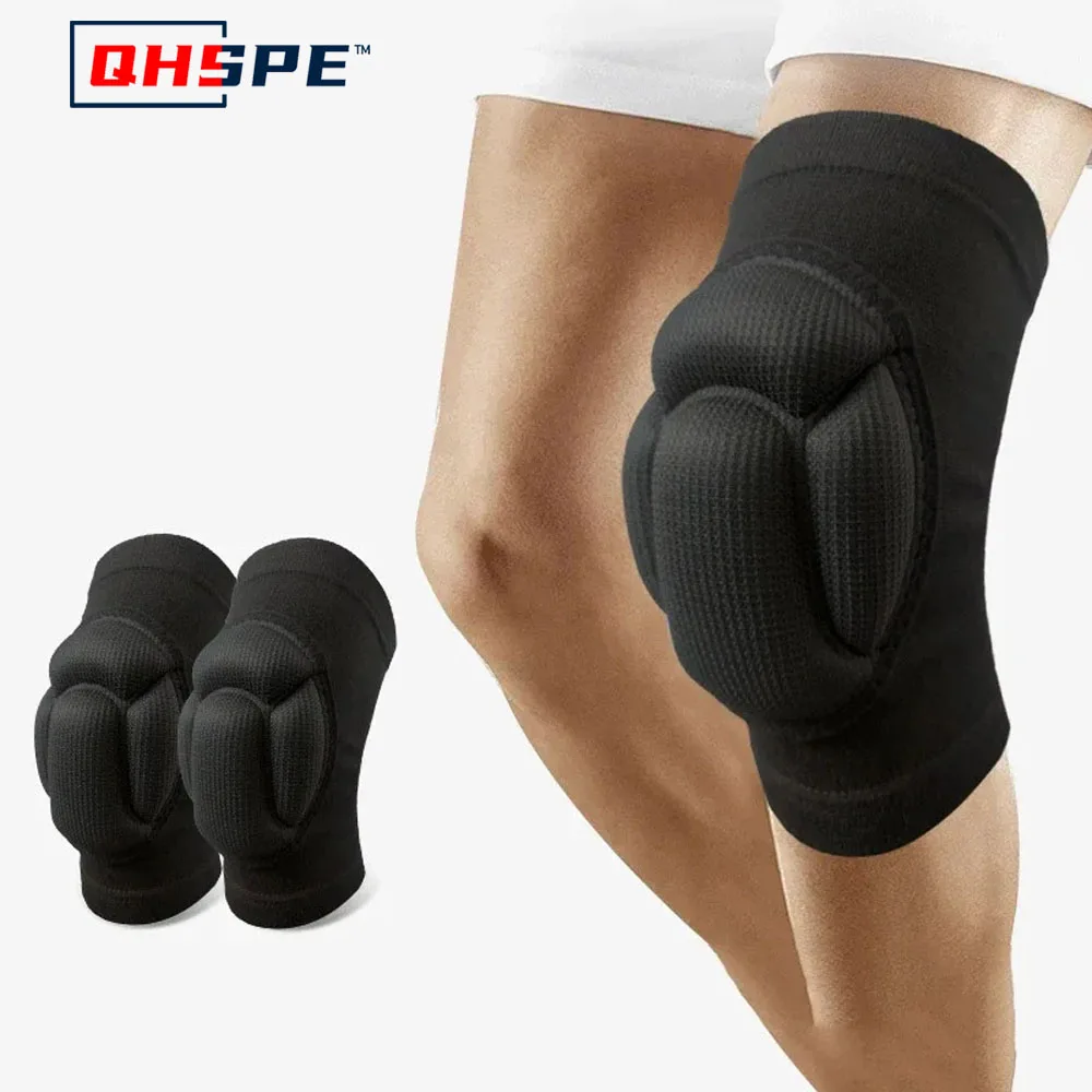 New Thickened protection Sports Kneepad Men Elastic Knee Pads Support Fitness Gear Basketball Brace Protector Male NonSlip Pads