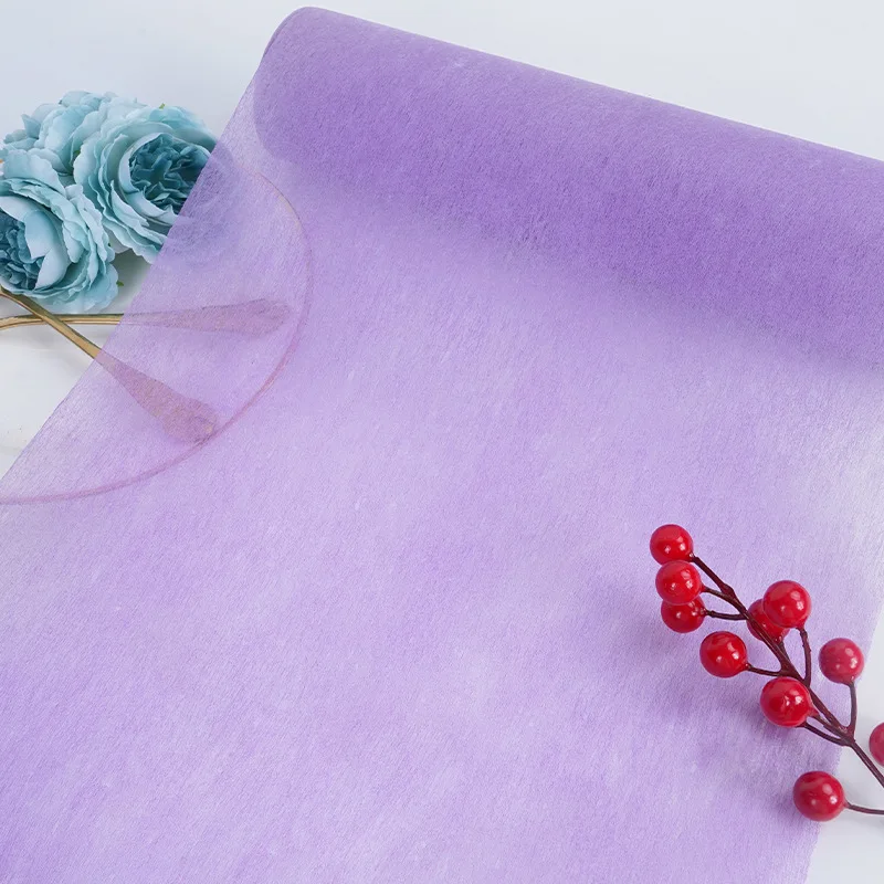 28X500CM Disposable Non-woven Fabric Table Runner ,Candy Color Sheer Dining Table Decoration For Wedding Party Banquet 3