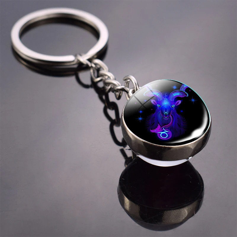 Celestial Zodiac Double-Sided Keychain Gift