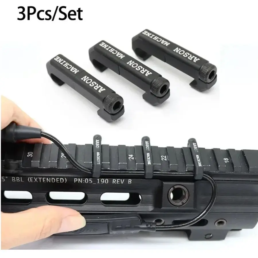 Tactical 3PCS Arson Machine Cable Management wire guide MLOK WireGuide System For M300 M600 PEQ Weapon Flashlight Switch Cable Clip