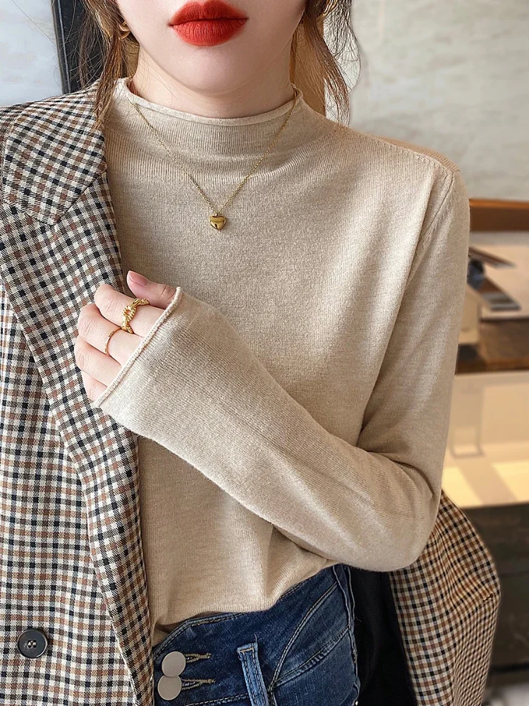 سترة نسائية لربيع وصيف بأكمام طويلة لعام 2025 سترة رقيقة محبوكة بلوفرات ناعمة سترات أساسية ناعمة للنساء 4