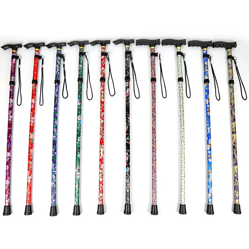 

Hot New Telescopic Walking Sticks Collapsible Cane Trusty Running Canes Folding Hiking Trekking Poles for The Elder