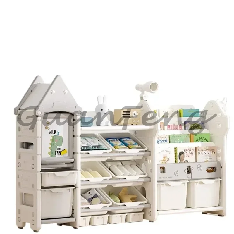 Kids Toy Storage Organizer Bookshelf 14 Bins Pull-Out Drawers Multipurpose Shelf for Toddlers Organize Toys Room Furniture 6