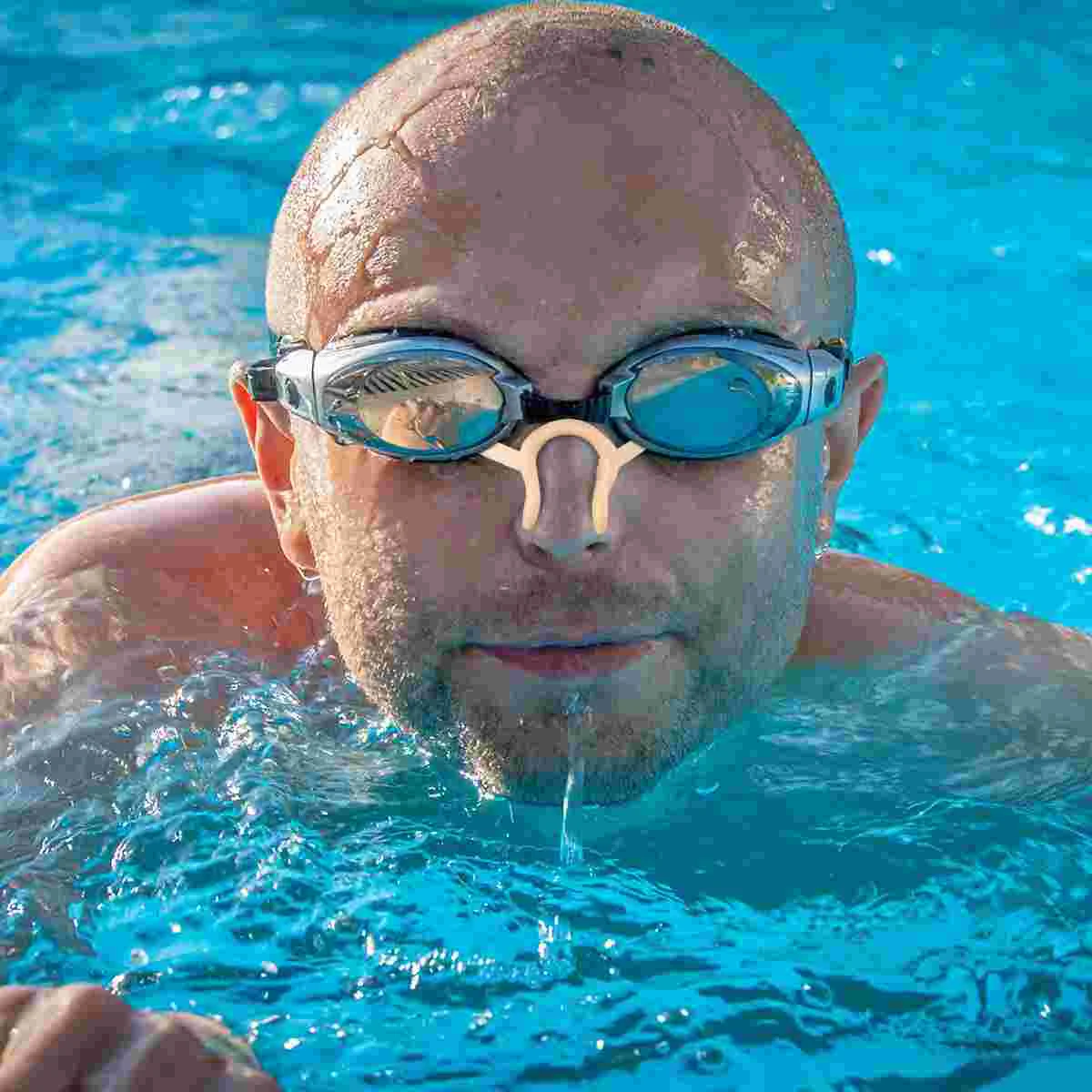 Pinzas para la nariz, tapones de látex para natación, pinzas