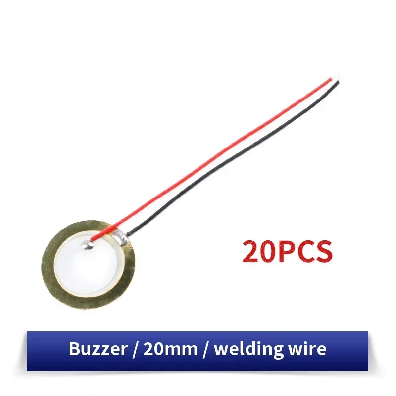 Piezoelectric Ceramic Wafer Buzzer Loudspeaker with Wire - Multiple Sizes Available