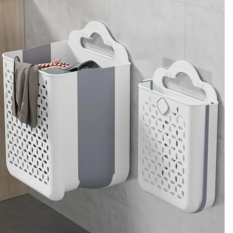 Modern Foldable Wall-Mounted Laundry Basket & Storage Organizer