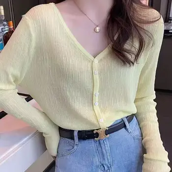 Women's Light Knitted Ice Silk Open Cardigan Summer Air Conditioning Top Thin Strap Dress Outer Cover up High-End Feeling Top 1