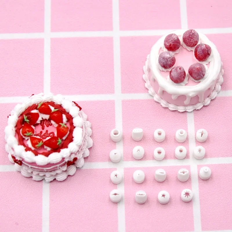 Mini Nozzle 19pcs Set for Pottery Clay Dessert Food Toy Milk Cream Clay DIY Miniature Cake Dessert Piping Tip Ceramic Tools