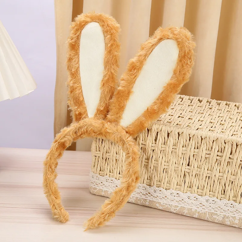 6 Pezzi Fascia con Orecchie di Coniglio Pasqua,Cerchietto Orecchie Coniglio, Fascia Capelli Orecchie da Coniglio Peluche, Carota Coniglio Peluche Cerchietto per Accessori Costumi di Carnevale Pasqua