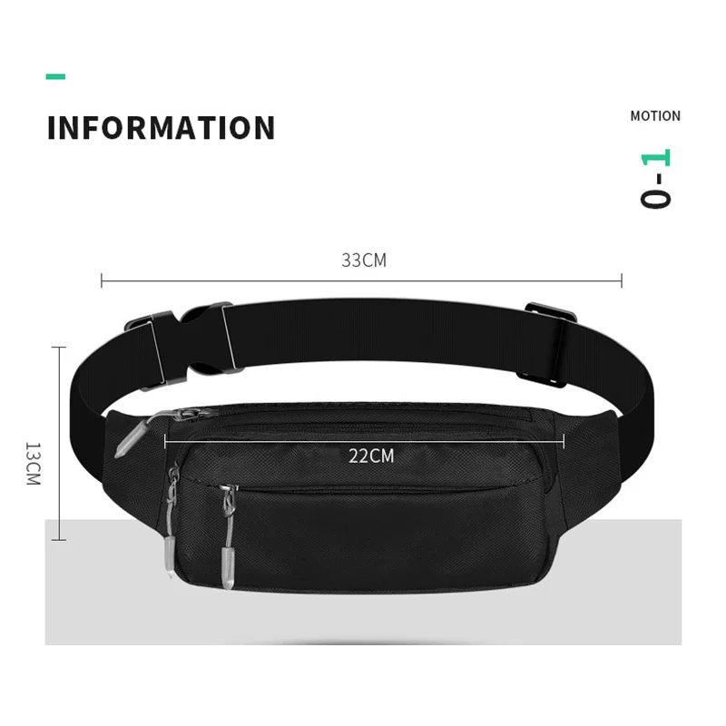 QUESHARK 4 Pockets Large Capacity Outdoor Sports Waist Bag Waterproof Close-fitting Running Bag Anti-theft Cash Register Bag 5